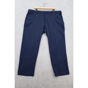 Pro Tour Golf Pants Mens 42x30 Navy Blue Performance Flat Front Straight Leg